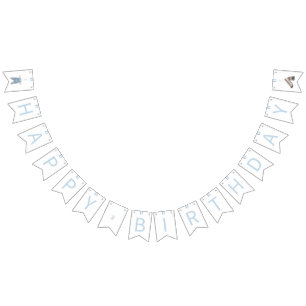 Blue Korean Doljanchi happy birthday Bunting