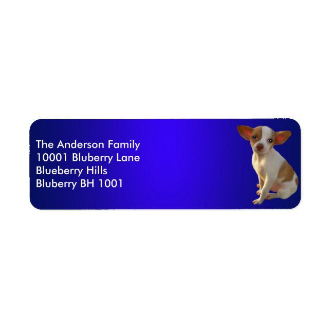 Blue Label Return Address Chihuahua Return Address Label (Front)