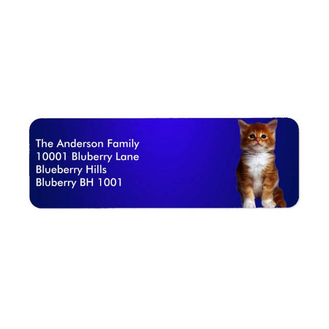 Blue Label Return Address Ginger Cat (Front)