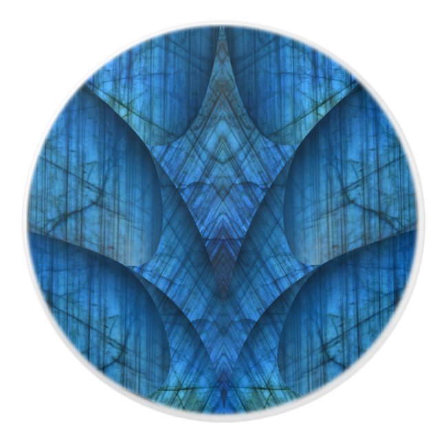Blue Labradorite Gems Ceramic Knob (Front)