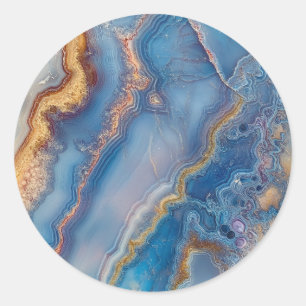 Blue Lace Agate Classic Round Sticker