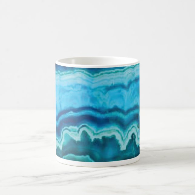 Blue Lace Agate gemstone printed  Coffee Mug (Center)