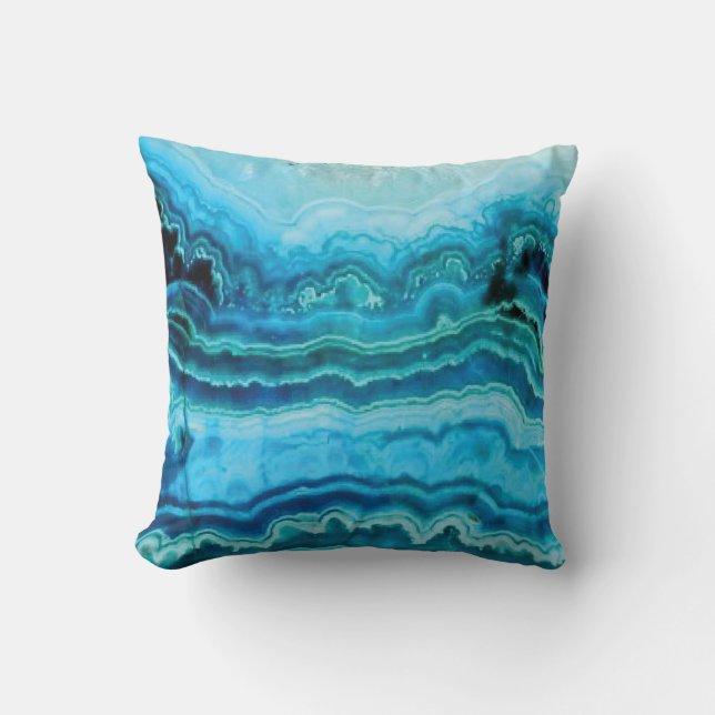 Blue Lace Agate natural gemstone texture Cushion (Front)