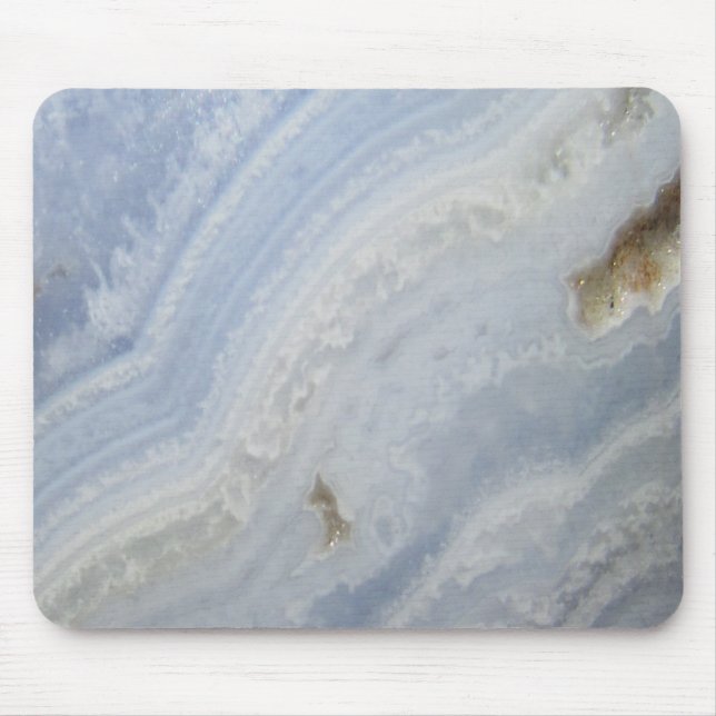 Blue Lace Agate Swirl cool nature stone Mouse Pad (Front)