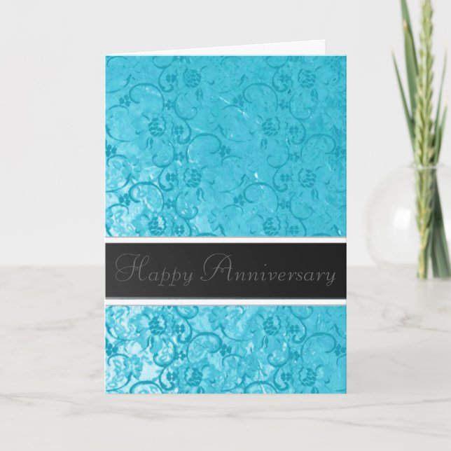 Blue Lace Anniversary Card (Front)