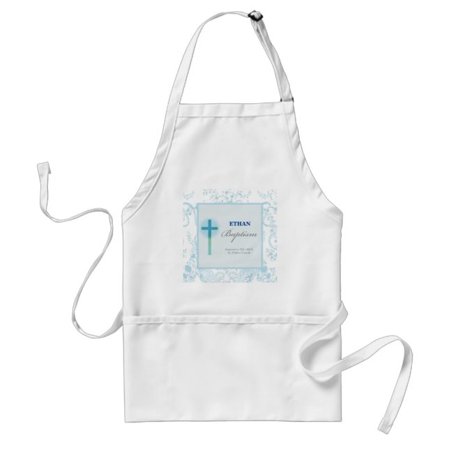 Blue Lace Boy Baptism Standard Apron (Front)