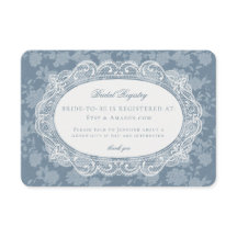 Blue Lace Doily Vintage Floral Bridal Registry