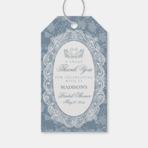 Blue Lace Doily Vintage Floral Bridal Shower Gift Tags