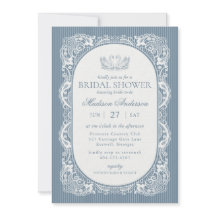 Blue Lace Doily Vintage Floral Bridal Shower