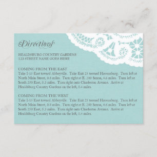 Blue Lace Doily Wedding Directions Enclosure Card