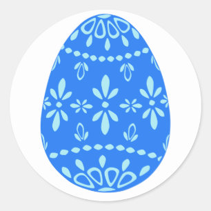 Blue Lace Easter Egg Stickers