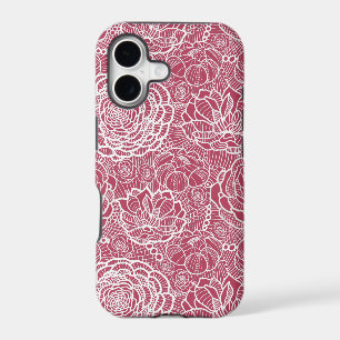 Blue lace flowers pattern background