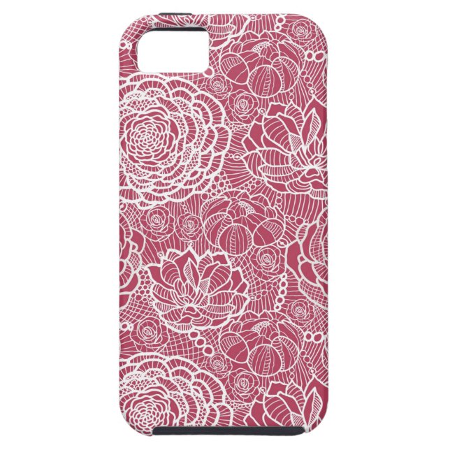 Blue lace flowers pattern background Case-Mate iPhone case (Back)