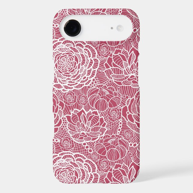 Blue lace flowers pattern background Case-Mate iPhone case (Back)