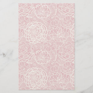 Blue lace flowers pattern background stationery