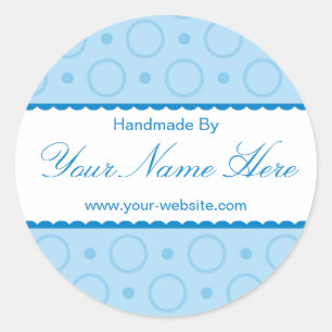 Blue Lace Handmade By Personalised Stickers