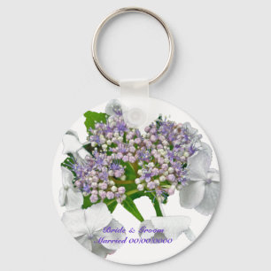 Blue Lace Hydrangea Wedding Keychain