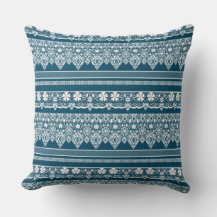 Blue lace pattern . cushion