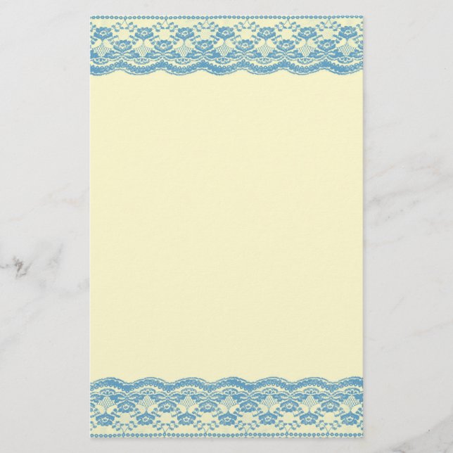 Blue Lace Wedding Stationery (Front)
