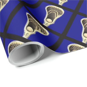 Blue Lacrosse Gift Wrapping Paper