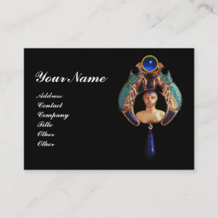 Blue Lady Bug ,Lapis & Sapphire Gem Stone Monogram Business Card