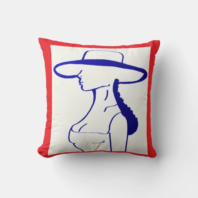 Blue Lady Cushion (Front)