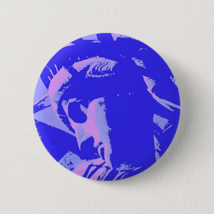 Blue Lady Liberty 6 Cm Round Badge