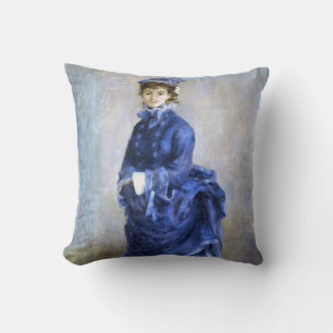 Blue Lady Parisienne Renoir Impressionist Paint Cushion
