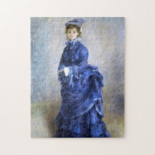 Blue Lady  Parisienne Renoir Impressionist Paint Jigsaw Puzzle