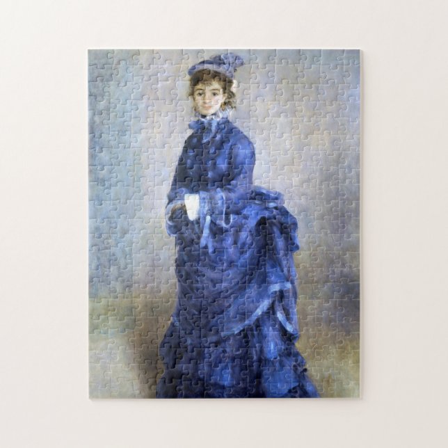 Blue Lady  Parisienne Renoir Impressionist Paint Jigsaw Puzzle (Vertical)