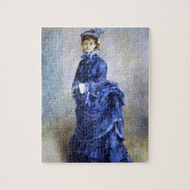 Blue Lady  Parisienne Renoir Impressionist Paint Jigsaw Puzzle (Vertical)