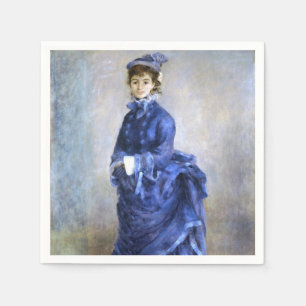 Blue Lady  Parisienne Renoir Impressionist Paint Napkin