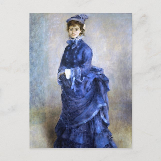 Blue Lady  Parisienne Renoir Impressionist Paint Postcard (Front)