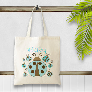 Blue Ladybug Tote Bag