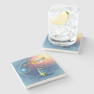 Blue Lagoon (#12 of 12 Drink Recipe Sets)          Stone Coaster