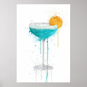 Blue Lagoon ‘Coupe’ Cocktail Poster
