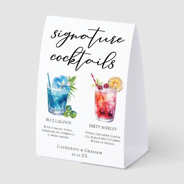 Blue Lagoon Dirty Shirley Signature Cocktails Menu (Front)