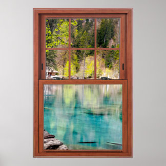 Blue Lagoon Fake Window Illusion Poster