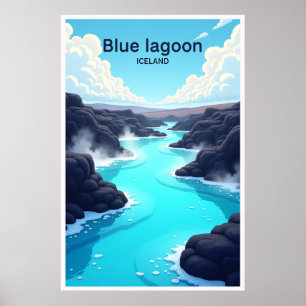 Blue Lagoon Iceland Travel Poster