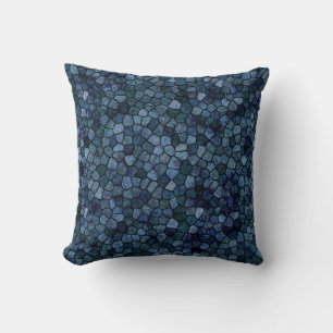 Blue Lagoon Midnight Cobbled Patchwork Terrazo Pat Cushion