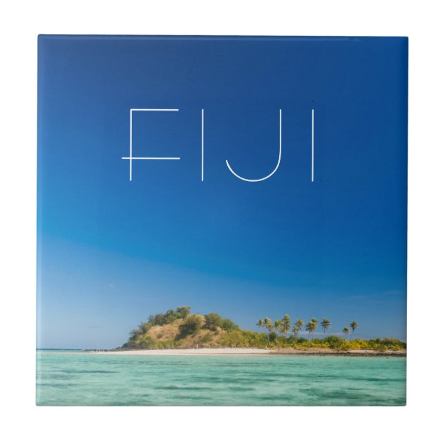 Blue Lagoon Seascape, Fiji Ceramic Tile (Front)