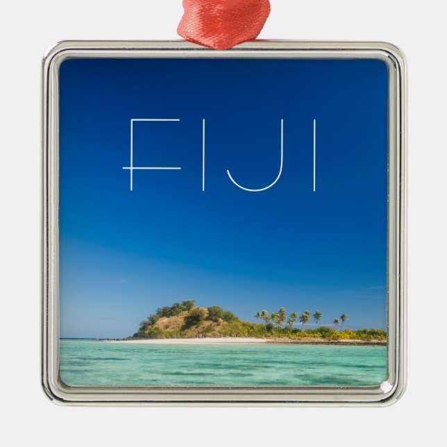Blue Lagoon Seascape, Fiji Metal Ornament (Front)