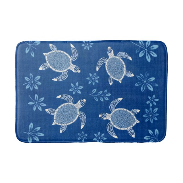 Blue Lagoon Turtles Bath Mat (Front)