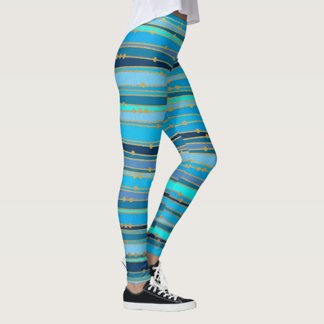Blue Lagoon Zen | Custom Workout Leggings (Right)