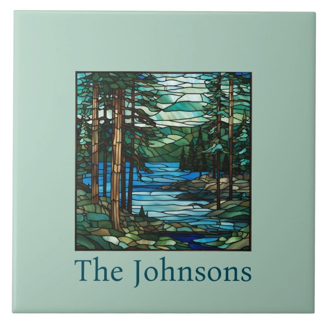 Blue Lake Landscape Ceramic Tile (Front)