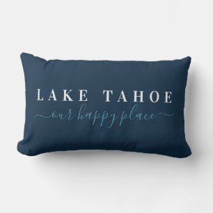 Blue Lake Tahoe Happy Place Lumbar Pillow