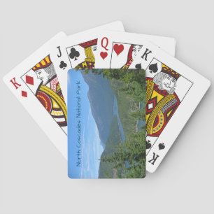 Blue Lake Winds Through Green Forested Mountains Playing Cards