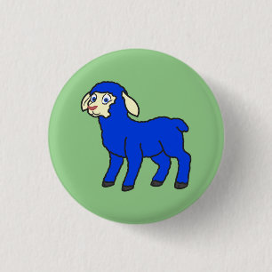 Blue Lamb 3 Cm Round Badge