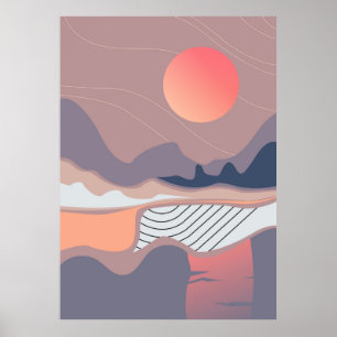 Blue landscapes poster