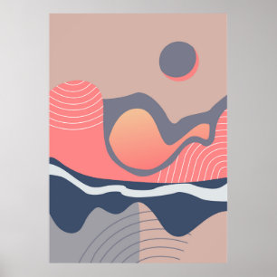 Blue landscapes poster